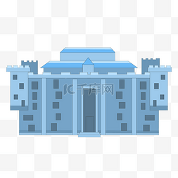 蓝色独特的建筑城堡