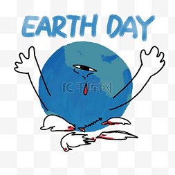 卡通海水图片_地球日海水污染求救的地球