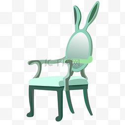 卡通绿色椅子图片_绿色卡通座椅插画