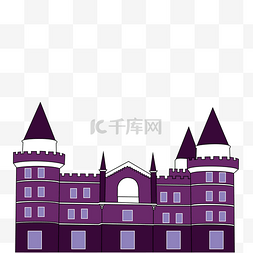 尖顶城堡图片_紫色卡通城堡矢量图