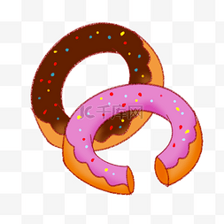 甜甜圈的小吃插画