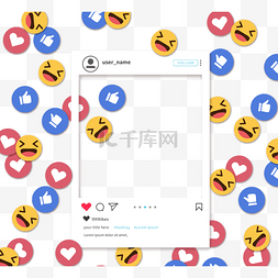 ui表情图片_可爱社交图标instagram简约边框