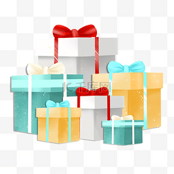 彩色礼物盒子图片_小清新礼盒堆元素
