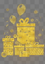 圣诞节日金粉礼物盒子