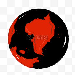 黑色地球图片_红色黑色地球