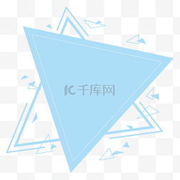 对话框纯色图片_不规则蓝色漂浮三角对话框
