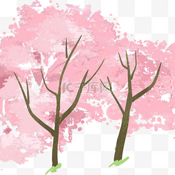 创意大自然图片_彩色创意植物花朵大树元素