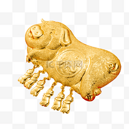 一个猪年黄金挂件素材