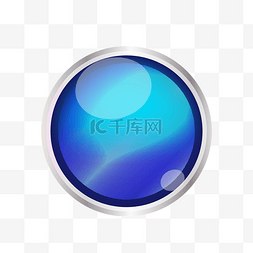 蓝色圆形科技按钮