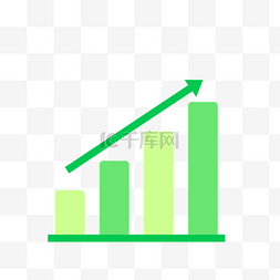 app扁平图标图片_绿色上升趋势图标免抠图