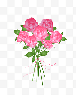 一枝玫瑰图片_小清新手绘矢量粉玫瑰花