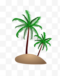 椰树海滩素材图片_夏天绿色清新椰树