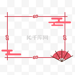 和风日式扇子线条边