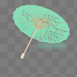 清明节小清新绿色雨伞