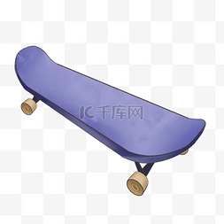 蓝色滑板图片_运动器材滑板插画