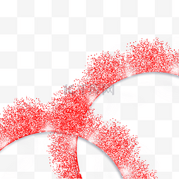红色颗粒感相交的弧形元素