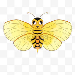 蜜蜂风筝图片_黄色的蜜蜂风筝插画