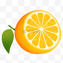 水果橙子PSD透明底