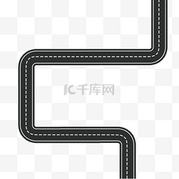 赛车赛道图片_手绘黑色弯曲公路马路城市道路玩