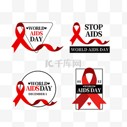 2016艾滋病日图片_world aids day线条徽章