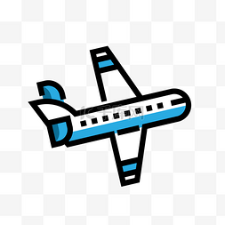 飞机扁平化飞机图片_交通工具蓝色扁平化飞机免扣素材