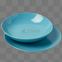 蓝色陶瓷盘子