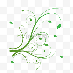 绿色艺术花藤插图