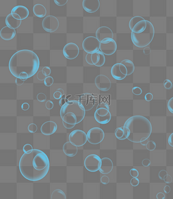 气泡彩色透明图片_蓝色气泡水泡