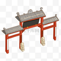 中国古典门图片_古典中式拱门牌楼