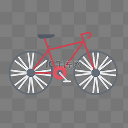 红色单车图片_一辆红色自行车插图