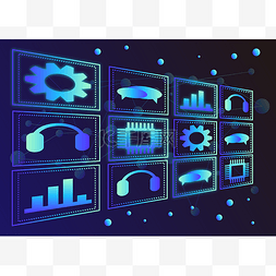 蓝色智能科技背景图片_蓝色智能科技图标