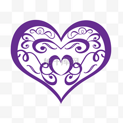 心形图案的图片_紫色爱心心形曲线元素svg