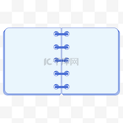 日记图片_浅蓝色圈装书籍简约边框