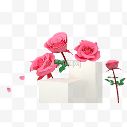 唯美花朵立体图片_红色玫瑰花