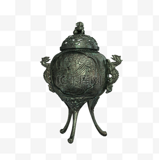 十六羅漢香炉　青鳳? 琴》送料無料 青鳳造 紫銅十六羅漢龍地紋丸形大