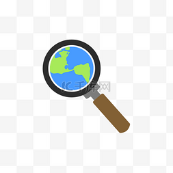 上海环球港图片_放大镜工具在地球环球图标
