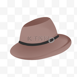创意帽子插画图片_卡通棕色帽子插画