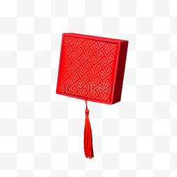 红色立体包装盒子元素