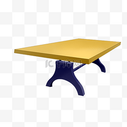 桌子黄色图片_黄色桌子家具插画