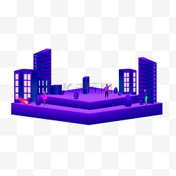 紫色城市建筑下载
