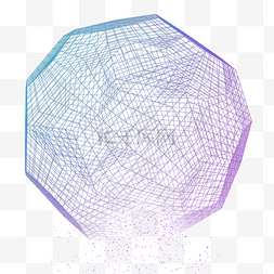 渐变六边几何形科技行星