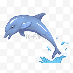 水里动物图片图片_动物海豚卡通插画