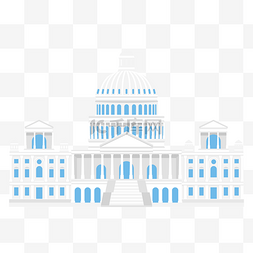 美国建筑手绘图片_手绘美国白宫建筑白宫