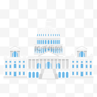 手绘美国白宫建筑白宫