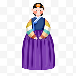 韩国朝鲜服饰人物图片紫蓝