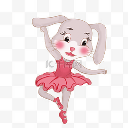 跳舞的小图片_穿舞鞋跳舞的兔子PNG免抠