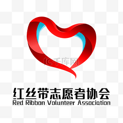 logo七夕图片_红色爱心丝带LOGO