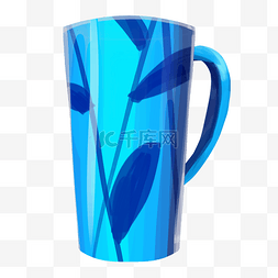蓝色马克杯装饰