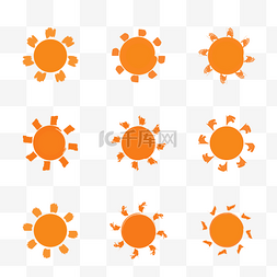 橙色太阳图标自然图标
