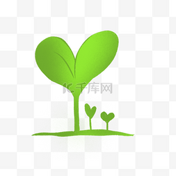卡通绿色的无毒的小树苗PNG